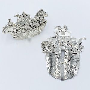 Wallace Silver Plated Noah's Ark Switchplate and Night Light, Nursery Room Decor